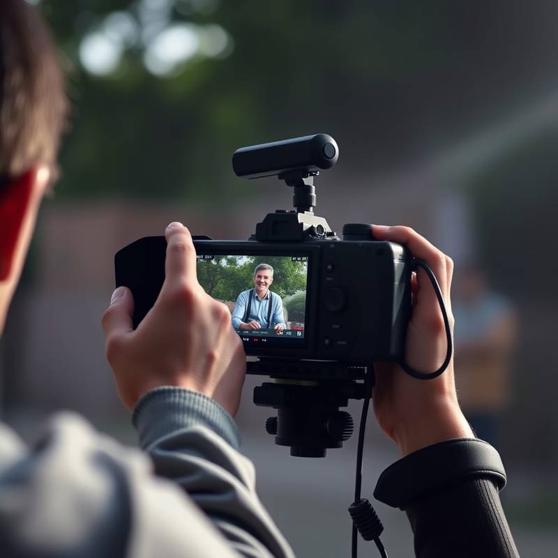 Illustrasjon av en person som filmer en video